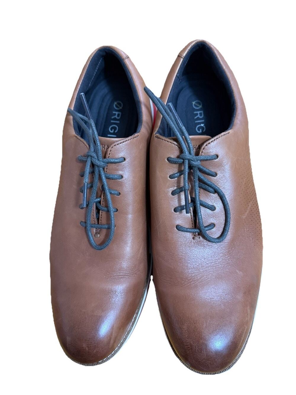 COLE HAAN Men’s Man Made Leather Brown Original Grand Oxford Shoes Size 12M